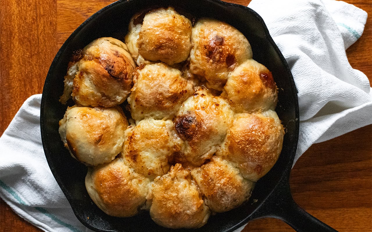 Cheesy Fig Jam Pull Apart Rolls
