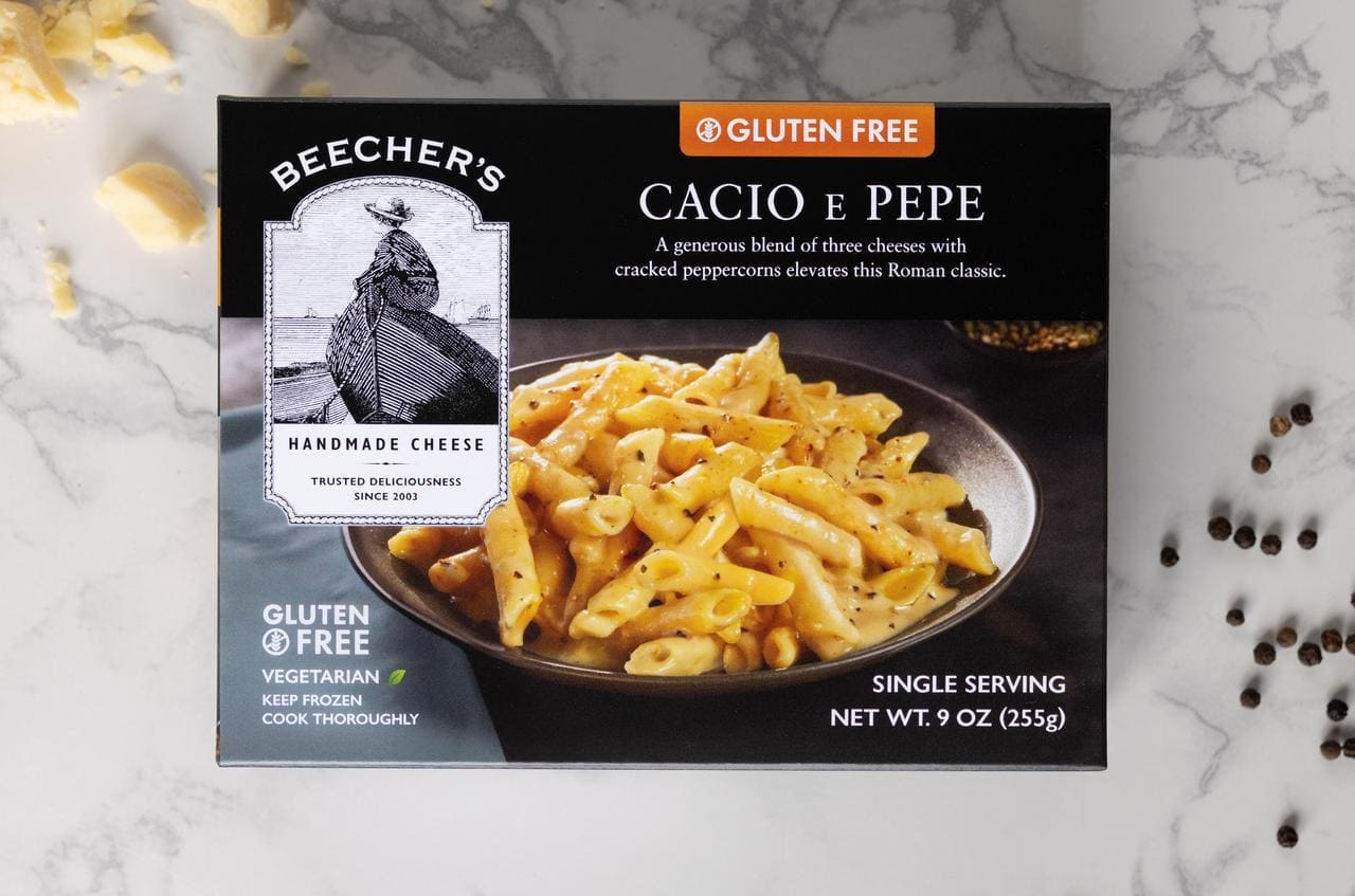 GF Cacio 9oz box with peppercorn and Flagship cheese