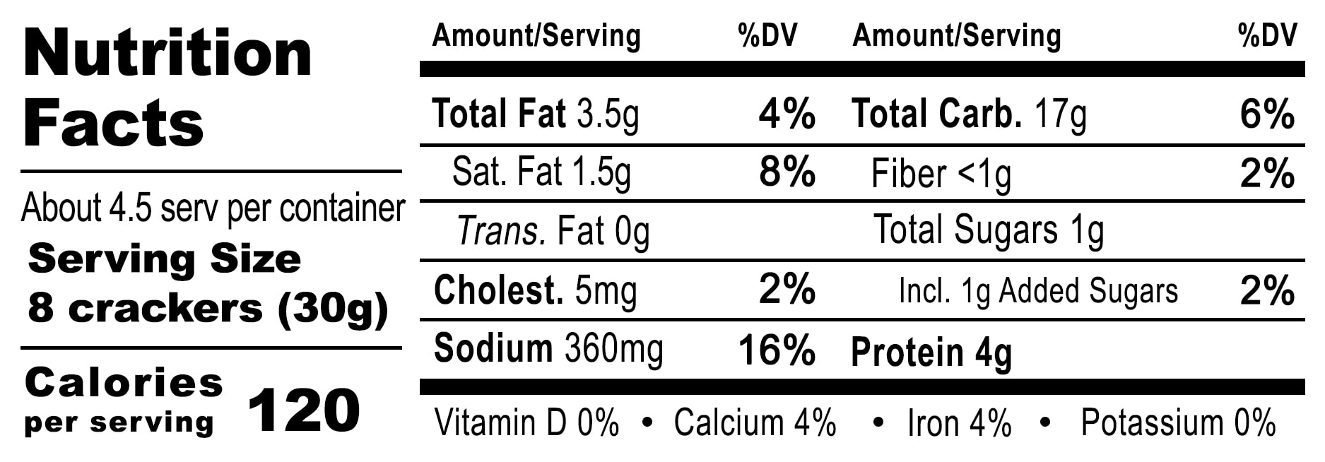 Flagship Cracker Nutrition Facts image