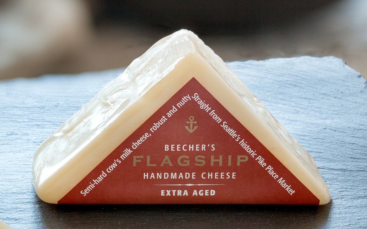4-Year Aged Flagship Cheese beauty shot with packaging