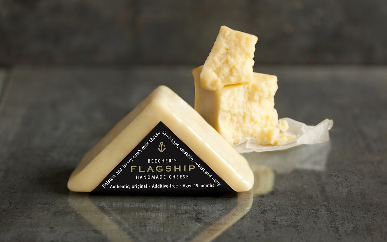 Flagship cheese beauty shot with packaging