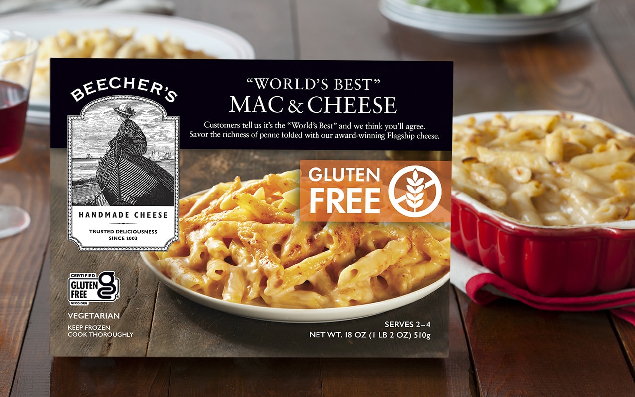 Gluten Free "World's Best" Mac & Cheese beauty shot with box