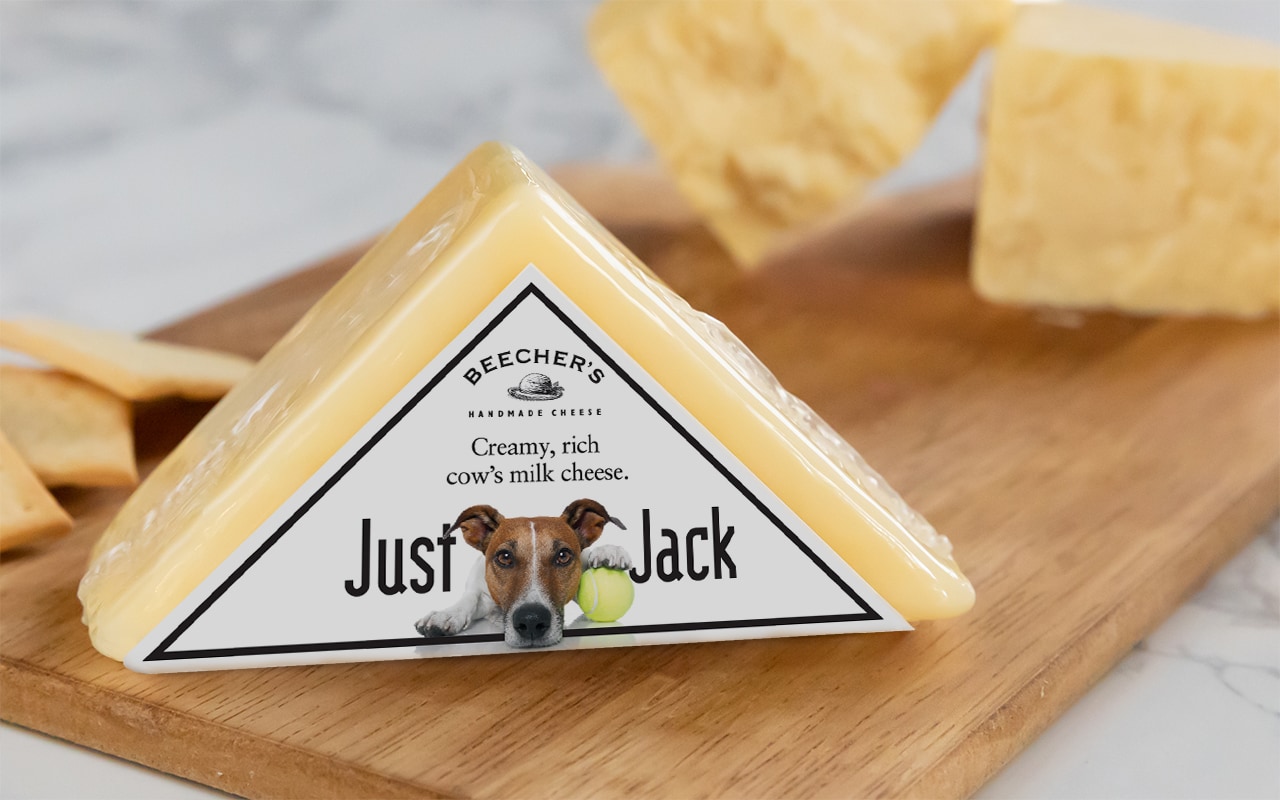Just Jack cheese beauty shot with packaging