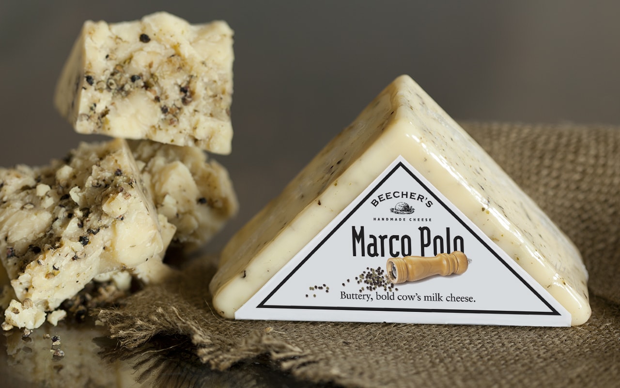 Marco Polo cheese beauty shot with packaging 1
